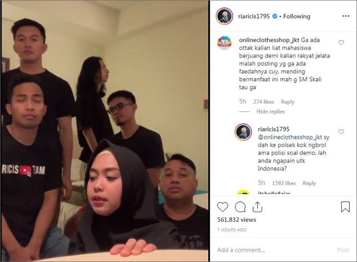 Ria Ricis Dicibir Usai Posting Video Kocak Saat Ramai Demo Mahasiswa, Begini Reaksinya