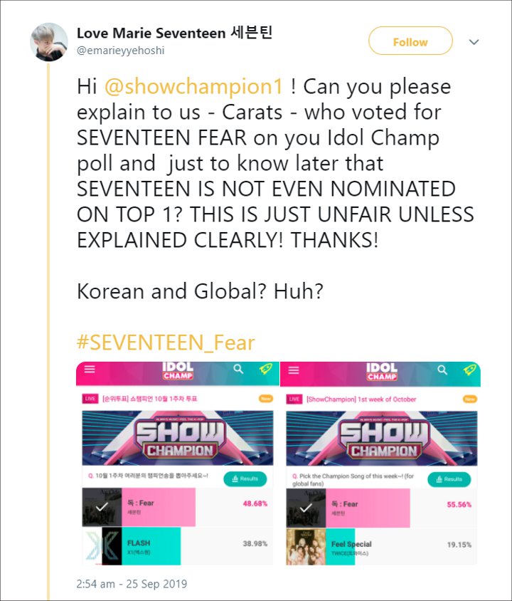 Fans Seventeen protes