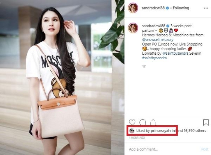 Syahrini Like Foto Sandra Dewi