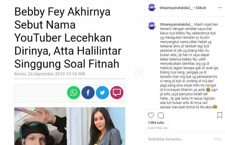 Ramalan Nyai Kidul Soal Atta Halilintar Terbukti