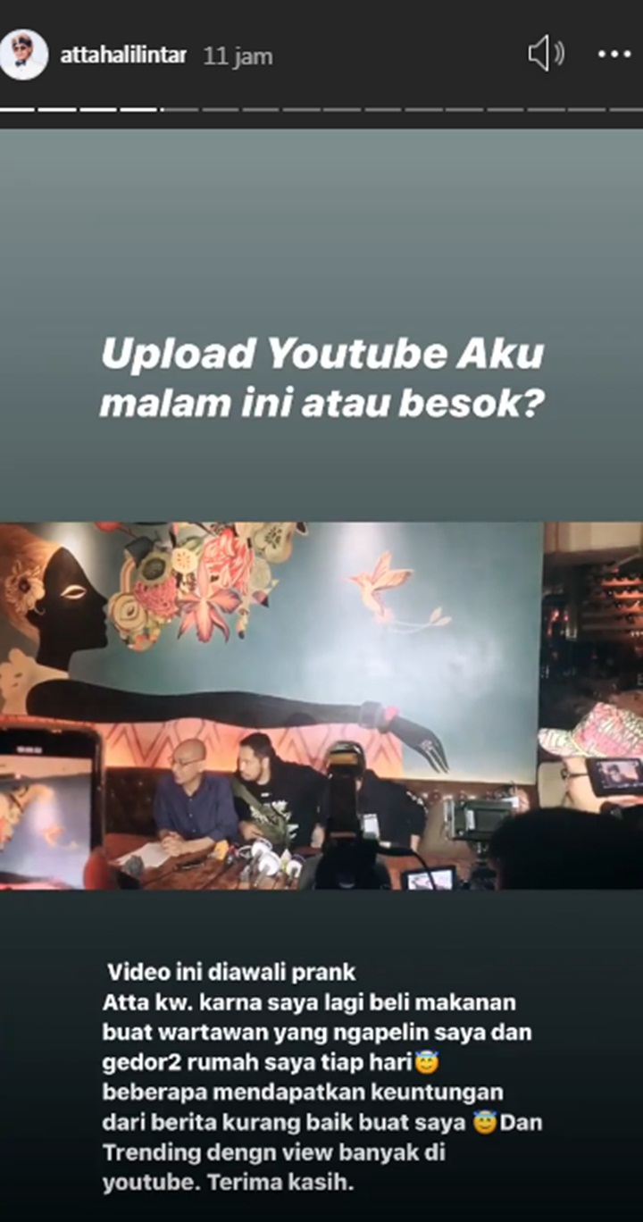 Sempat Dicibir, Atta Halilintar Ungkap Alasan Mulia di Balik Prank Saat Jumpa Pers Bebby Fey