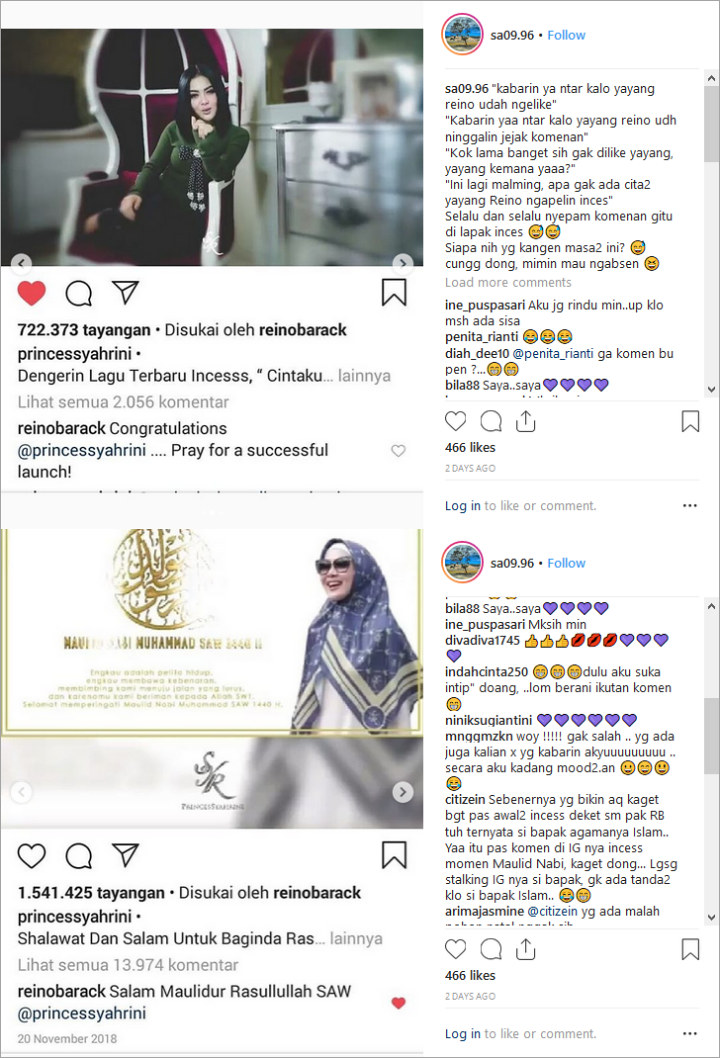 Komentar Romantis Reino di Postingan Syahrini