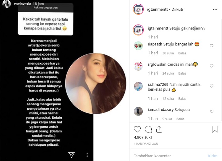 Velove Vexia Soal Aktris Umbar Kehidupan Pribadi