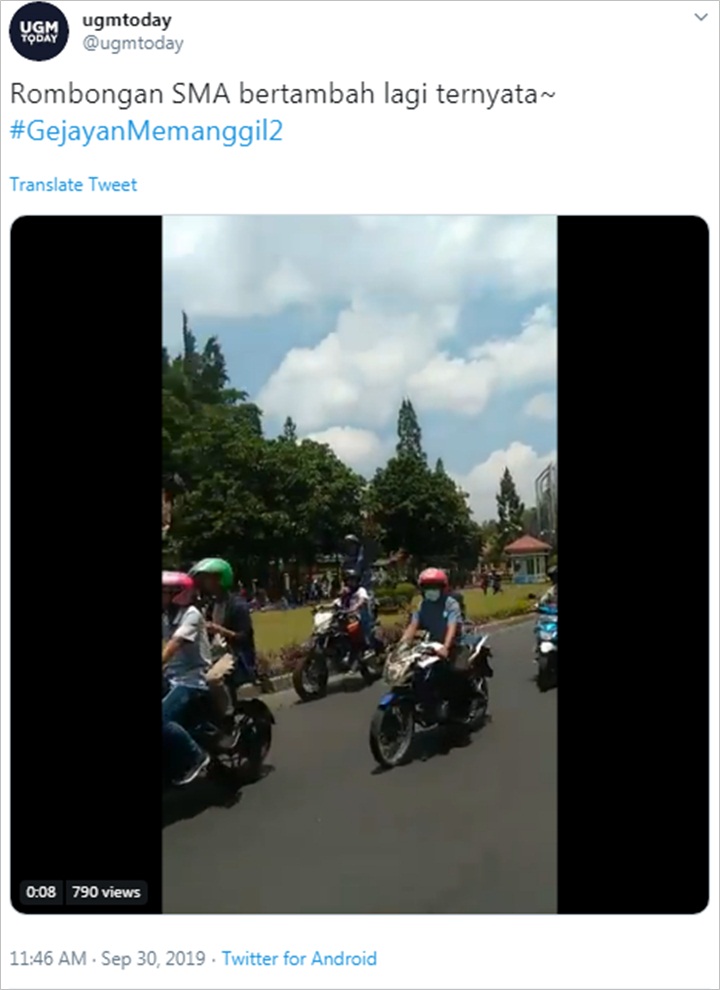 Tak Hanya Mahasiswa, Rombongan Pelajar SMA Turut Ramaikan Aksi \'Gejayan Memanggil\' Jilid 2