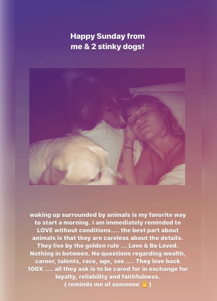 Miley Cyrus Diduga Sindir Mantan Gara-Gara Posting Foto Bareng Anjing Miley Cyrus Diduga Sindir Mantan Gara-Gara Posting Foto Bareng Anjing