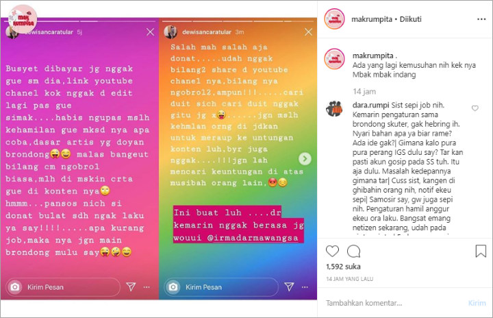 Dewi Sanca Tak Terima Irma Darmawangsa Jadikan Masalah Kehamilannya Sebagai Konten YouTube