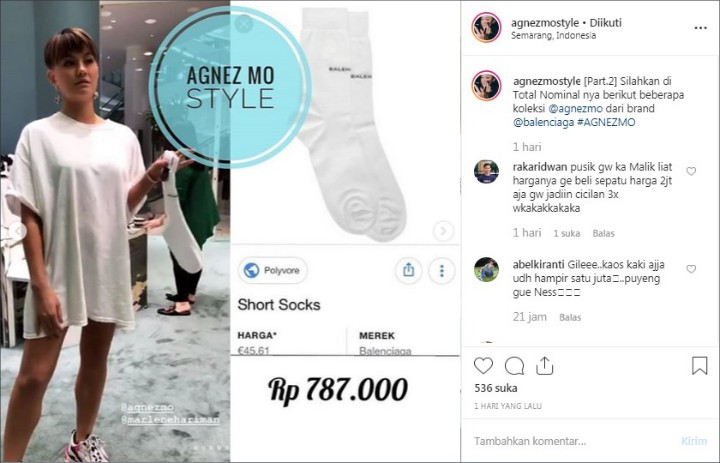 Sering Tampil Branded, Harga Kaus Kaki Agnes Monica Sukses Bikin Syok