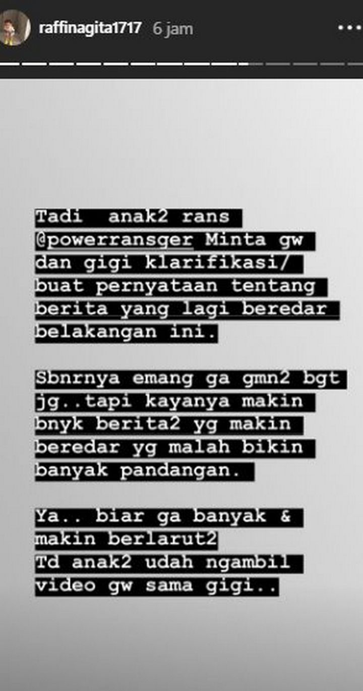 Klarifikasi Raffi dan Nagita