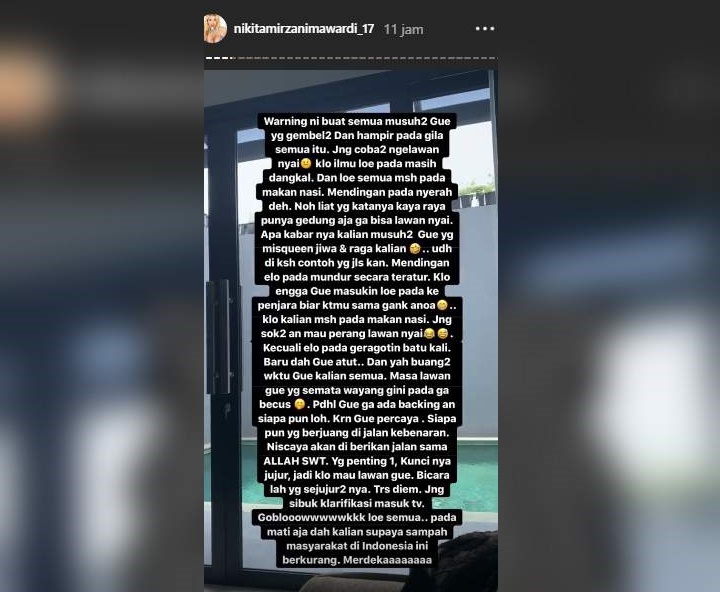 Nikita Mirzani Beri Pesan Musuh