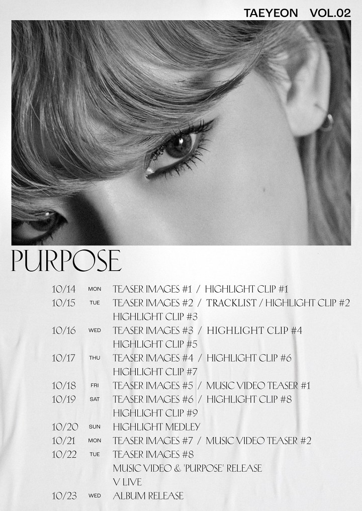 Tae Yeon Ungkap Tanggal Dan Rincian Jadwal Comeback Solonya \'Purpose\'