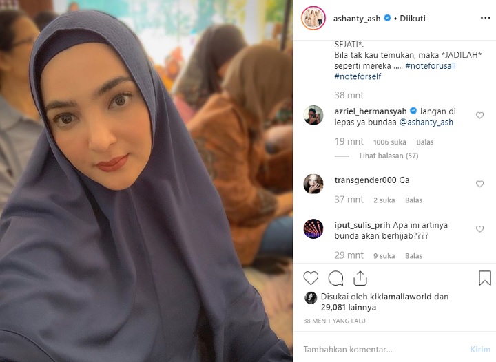 Komentar Azriel di Postingan Ashanty Berhijab
