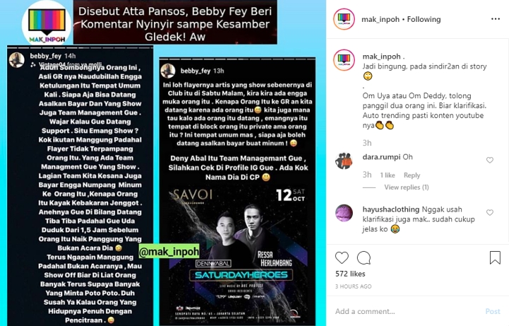 Bukan Atta Halilintar, Bebby Fey Tunjukkan Flayer Artis Sebenarnya Yang Show Di Tempat Dugem