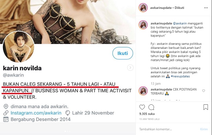 Karin Tidak Nyaleg