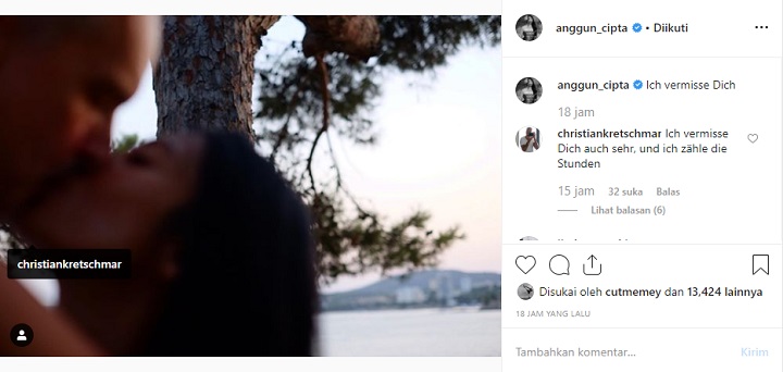 Anggun dan Suami Ciuman Bibir Pamer di Instagram