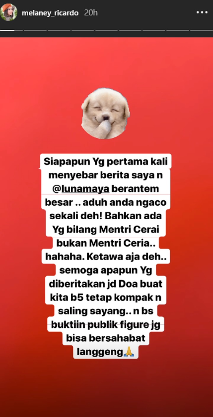 Melaney Ricardo Klarifikasi Isu Ribut