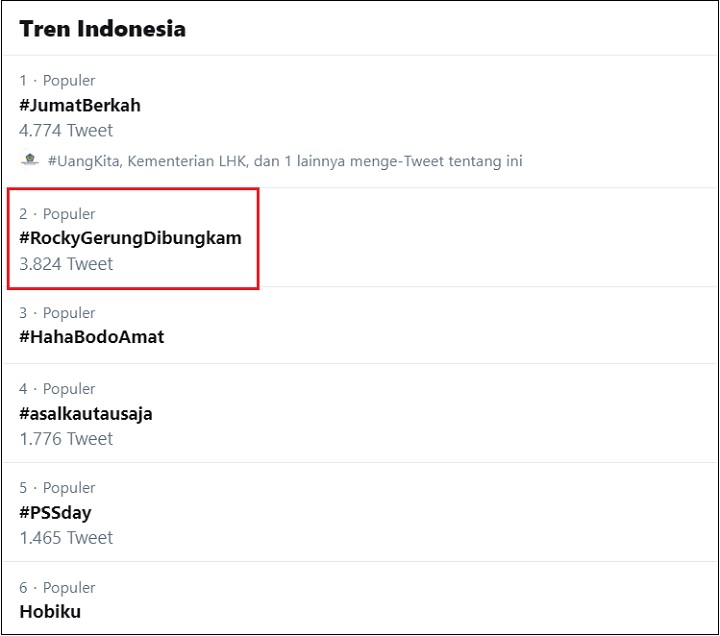 Akun Twitter Dicuri dan Tagar #RockyGerungDibungkam Berkumandang, Gara-Gara Ini?