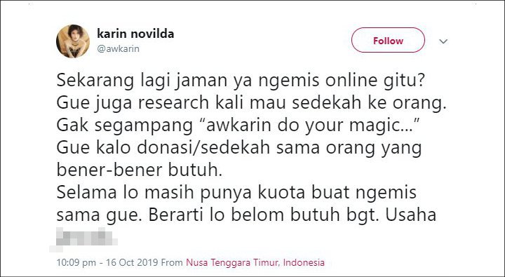 Awkarin Marah-Marah di Twitter Usai Kebaikan Hatinya Dimanfaatkan Para \'Pengemis Online\'