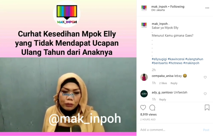 Ely Sugigi Nangis Tak Dapat Ucapan Selamat Ulang Tahun Dari Anak-Anaknya
