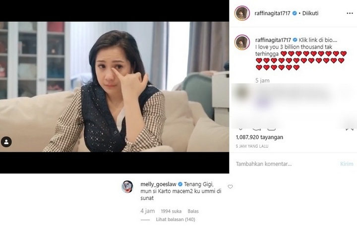 Komentar Melly Goeslaw di Ultah Raffi dan Nagita