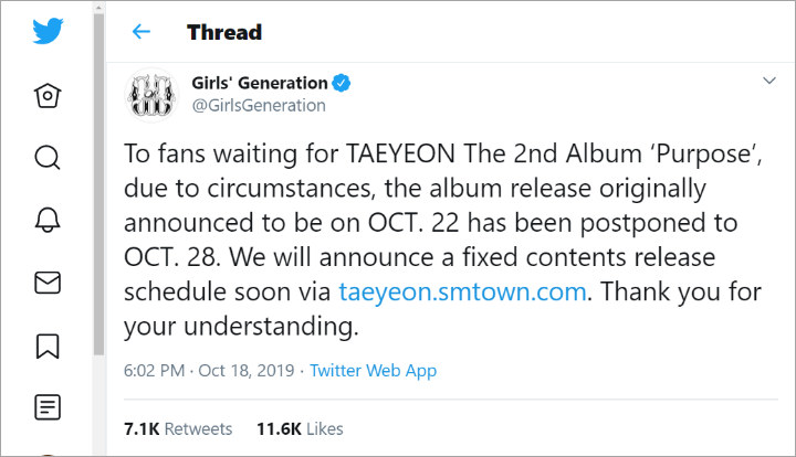 Agensi Tae Yeon Akhirnya Umumkan Tanggal Perilisan Album \'Purpose\' Usai Sempat Ditunda