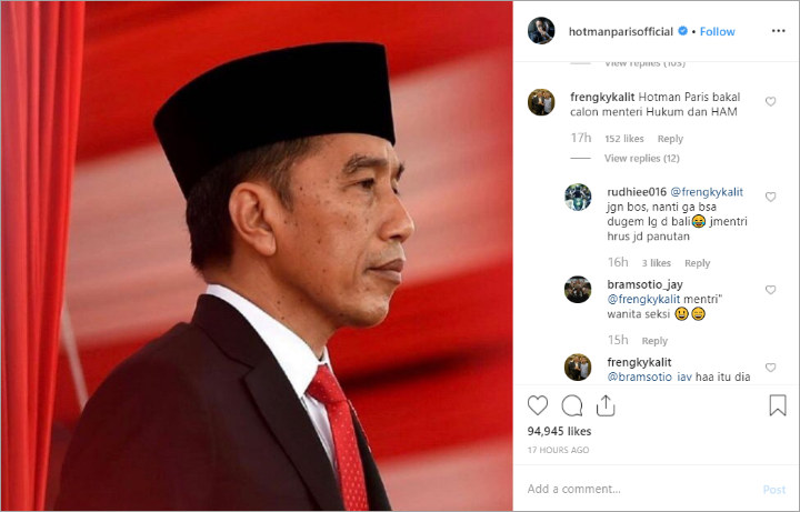 Ucapkan Selamat Ke Jokowi, Hotman Paris Kembali Didukung Jadi Calon Menkumham