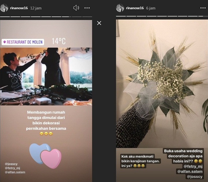 Bakal Digelar Hari Ini, Serunya Rina Nose dan Tunangan Bule Dekor Sendiri Ruangan Pernikahan