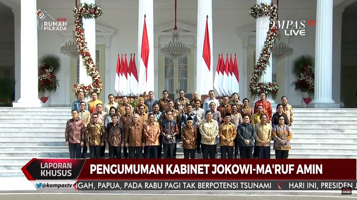 Umumkan Kabinet Indonesia Maju, Berikut Nama Para Menteri Jokowi-Ma\'ruf
