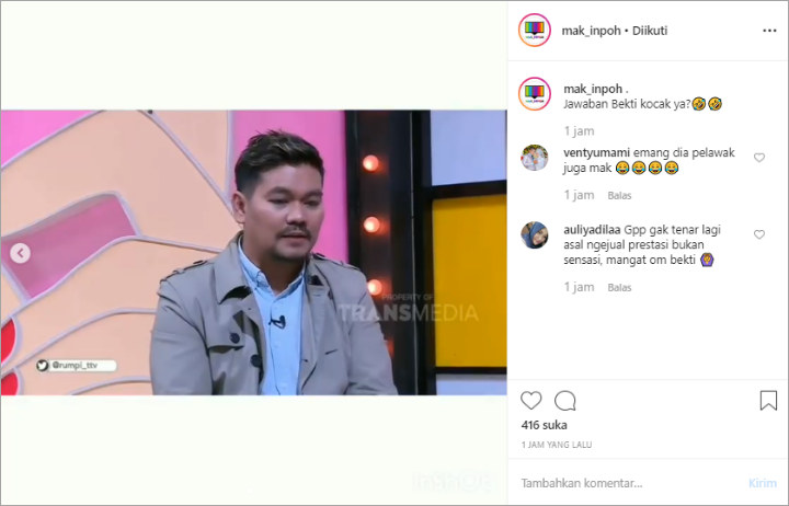 Tanggapan Indra Bekti Ketika Dicibir Sudah Tak Laku Di TV Bikin Ngakak