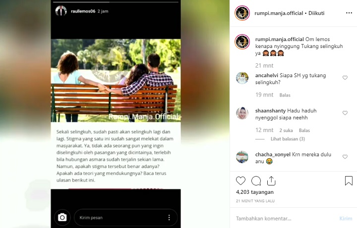 Raul Lemos Tukang Selingkuh