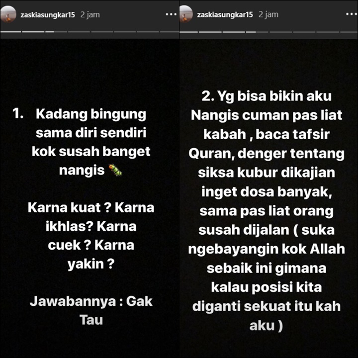 InstaStory Zaskia Sungkar 1