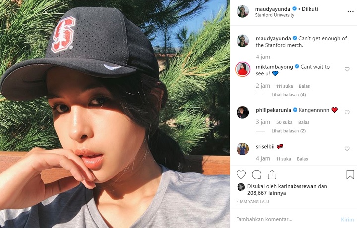 Komentar Mikha Tambayong di Postingan Maudy Ayunda