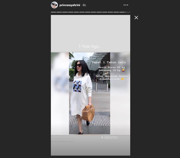 InstaStory Syahrini Soal Berat Badan Naik