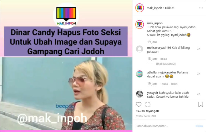 Cari Jodoh, Dinar Candy Hapus Semua Foto Seksi Di Instagram Untuk Ubah Image