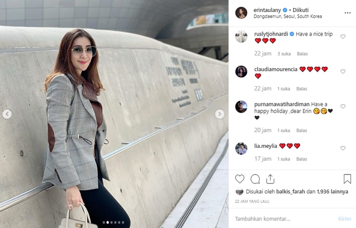 Erin taulany Asyik Liburan Tanpa Ditemani Suami