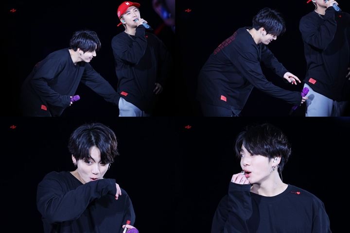 Gemasnya Jungkook Cengengesan Curi Lip Balm RM di Konser BTS