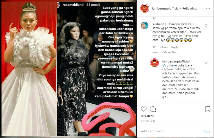 Rosa Meldianti Meradang Baju Di JFW Dikritik, Sindir Lebby Wilayati?