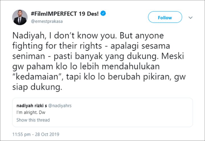 Ernest Prakasa Sindir Awkarin
