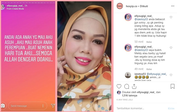 Komentar Ely Sugigi Soal Hubungan dengan Ulfi