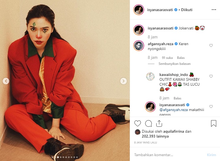 Isyana Sarasvati Tampil Jadi jokerwati Hingga Afgan Ikutan Berkomenar Seperti Ini