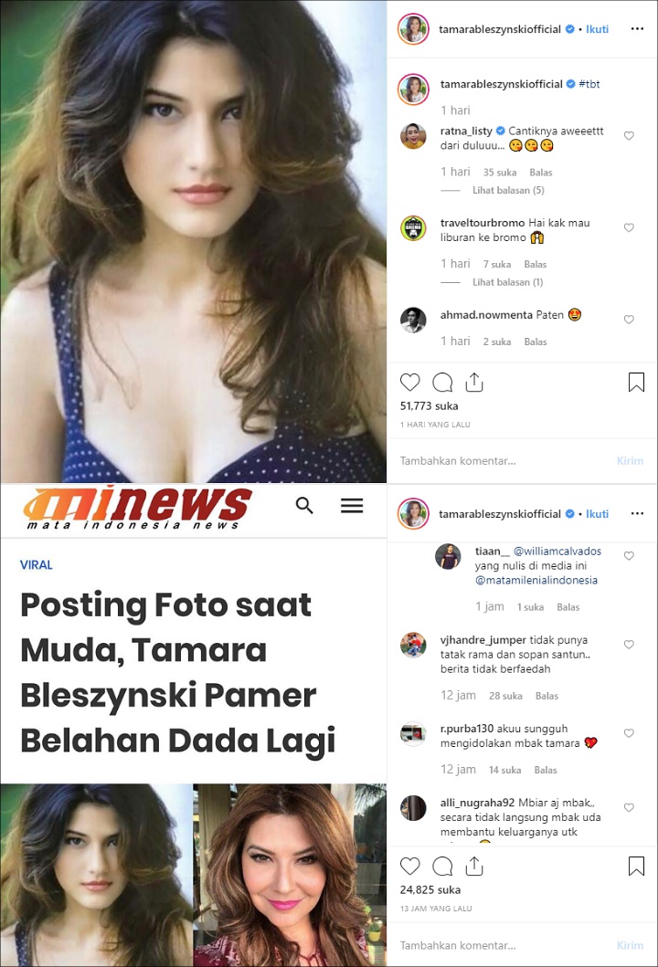 Tamara Bleszynski Murka Diberitakan Pamer Belahan Dada