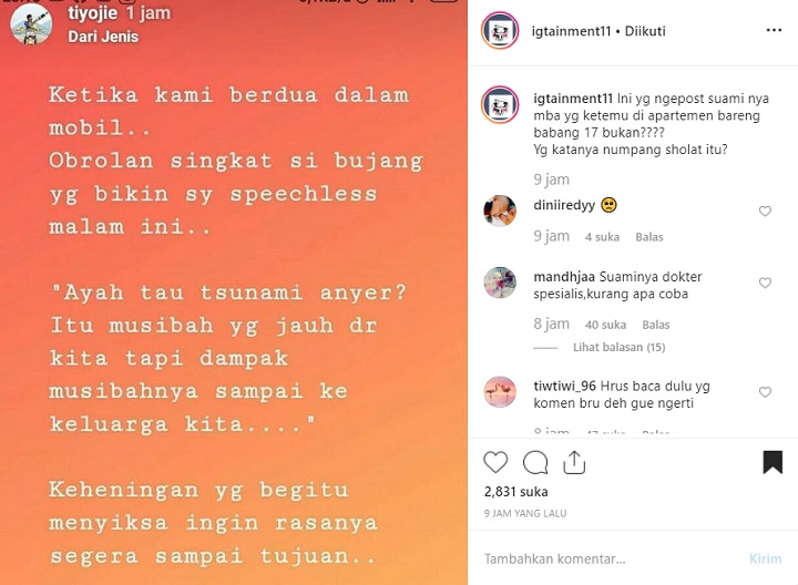 InstaStory Suami Citra Monica \'Selingkuham\' Ifan Seventeen