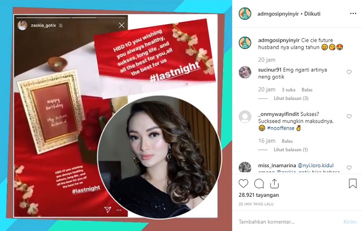 Zaskia Gotik Rayakan Ultah Pacar