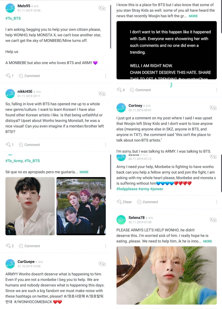 Fans Monsta X Tuai Hujatan Usai Terobos Weverse Minta ARMY BTS Tolong Wonho 1