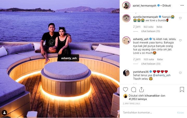 Komentar Aurel dan Ashanty di Instagram Azriel