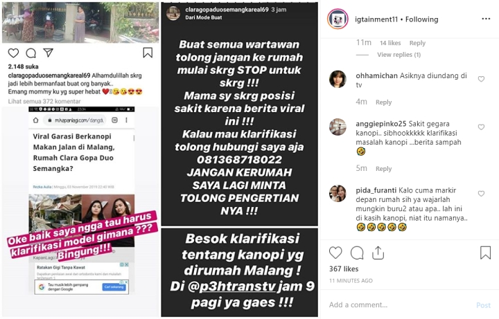 Clara Gopa Duo Semangka Sebut Ibunya Sakit Usai Kanopi Depan Rumah Viral
