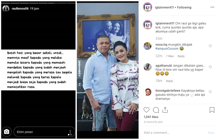 Usai Tepis Isu Selingkuh, Suami Krisdayanti Kini Kembali Bikin Status Galau