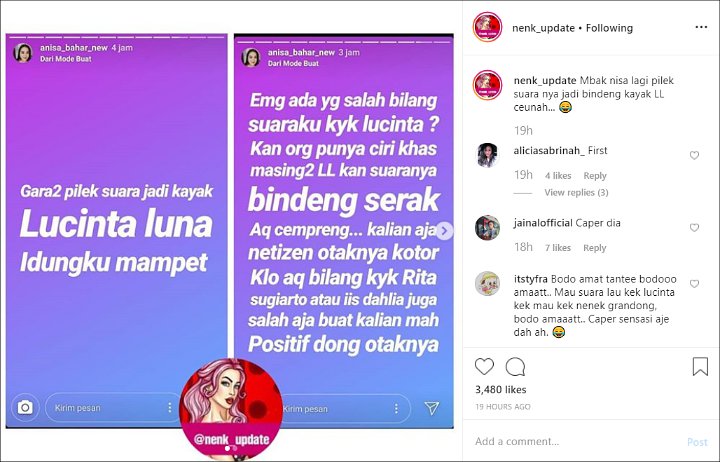 Annisa Bahar Dibilang Caper Usai Ngaku Suara Jadi Mirip Lucinta Luna