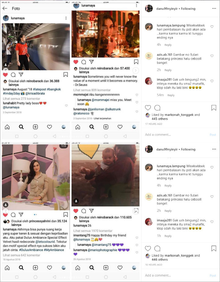 Syahrini-Reino Kepo Akun Instagram Luna Maya