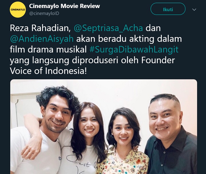 Film Terbaru Acha Septriasa dan Reza Rahadian