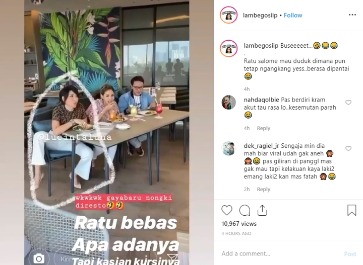 Makan Bareng Nikita Mirzani, Posisi Lucinta Luna Duduk Jadi Sorotan